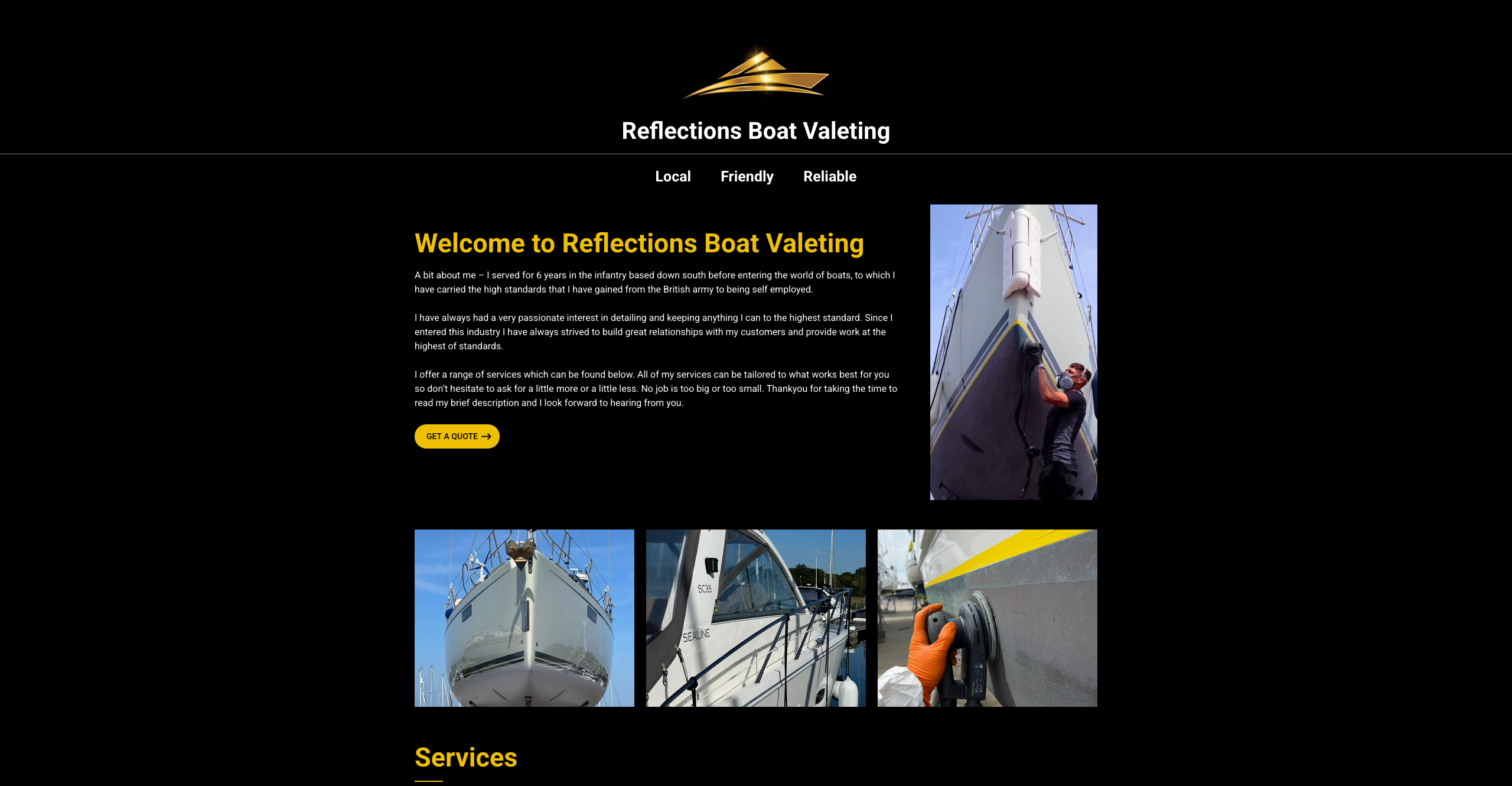 Frontside360 - Reflections Boat Valeting WordPress Developer